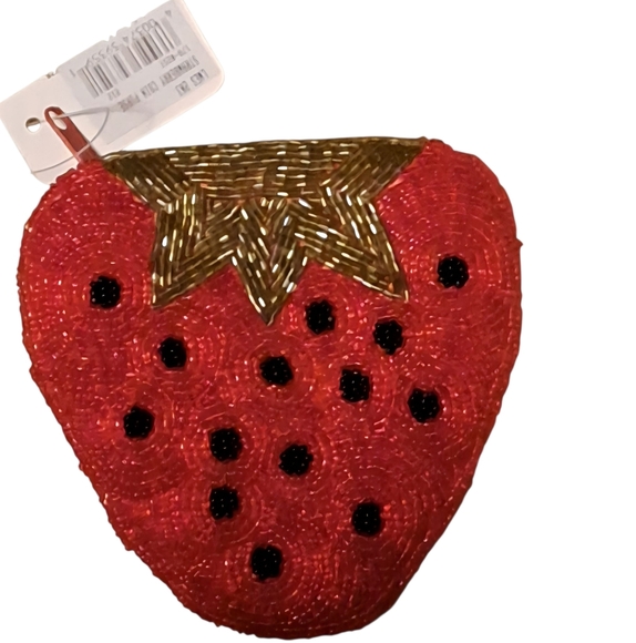 C. Marie Vintage Strawberry Beaded Handbag and Coin Purse - Picture 5 of 7